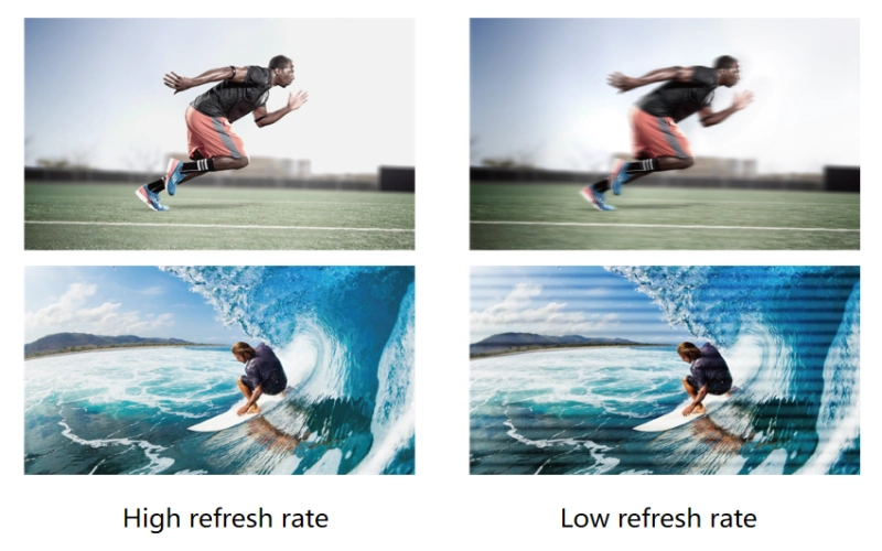 high refresh rate led screen vs lower refresh rate