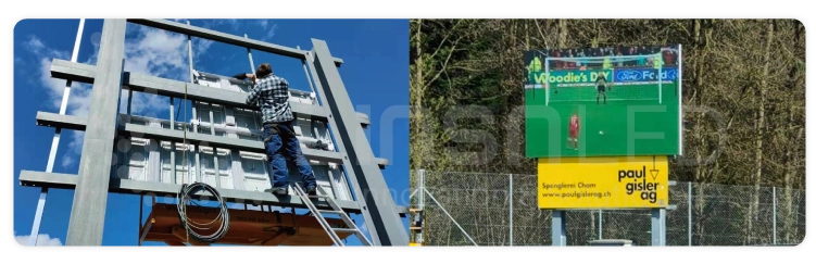 installation of outdoor stadium led screen