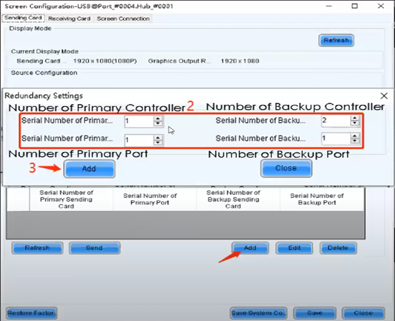 led sending card setting