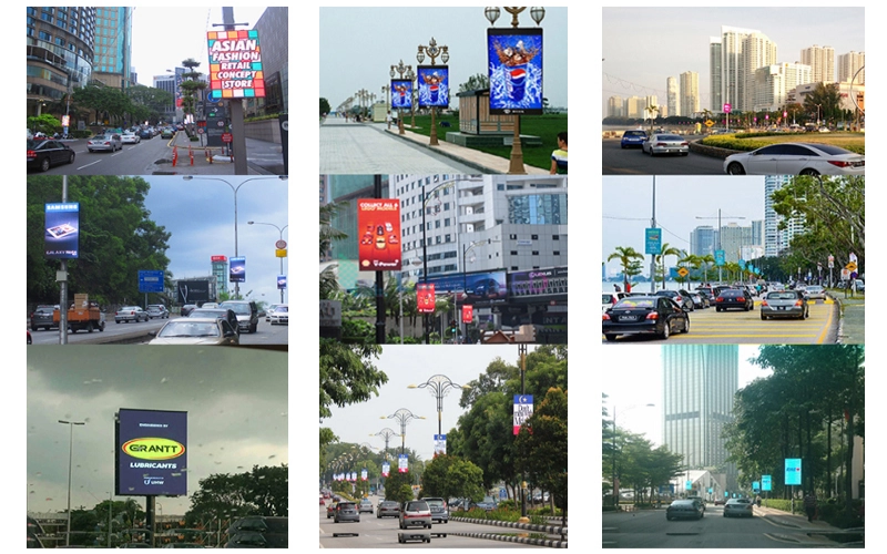 smart street pole light led display