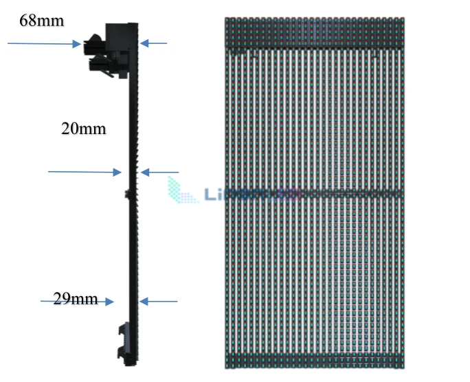 thin curtain LED cabinet